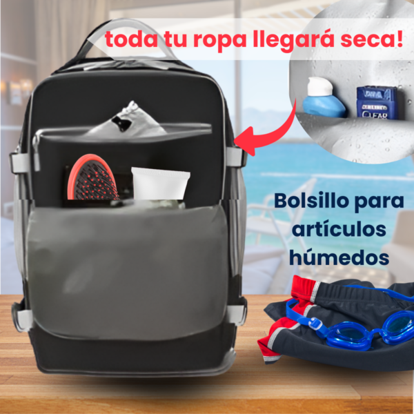 Mochila Viaje Carry On Viral Calzado Notebook Cabina Avion - Imagen 7