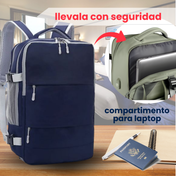Mochila Viaje Carry On Viral Calzado Notebook Cabina Avion - Imagen 8