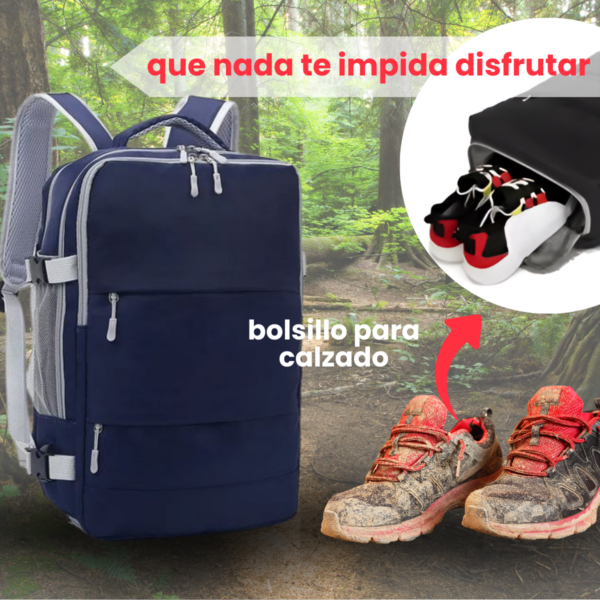 Mochila Viaje Carry On Viral Calzado Notebook Cabina Avion - Imagen 4