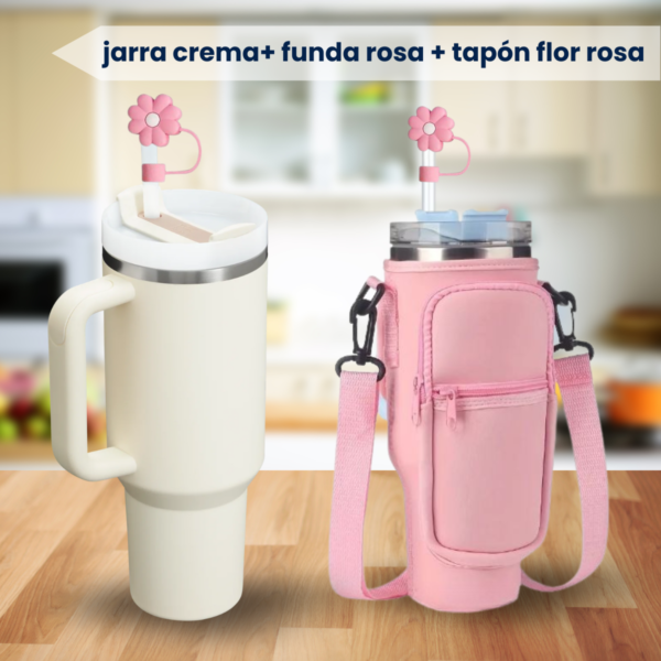 Kit Vaso Jarra Termica 1,2 Lt + Tapa Tapon + Funda Bandolera - Imagen 4