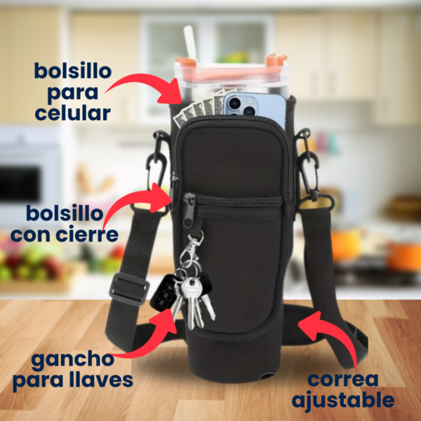 Funda Bandolera Neopreno Jarra Termica compatible con Stanley - Imagen 3