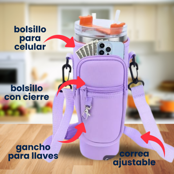 Funda Bandolera Neopreno Jarra Termica compatible con Stanley - Imagen 6