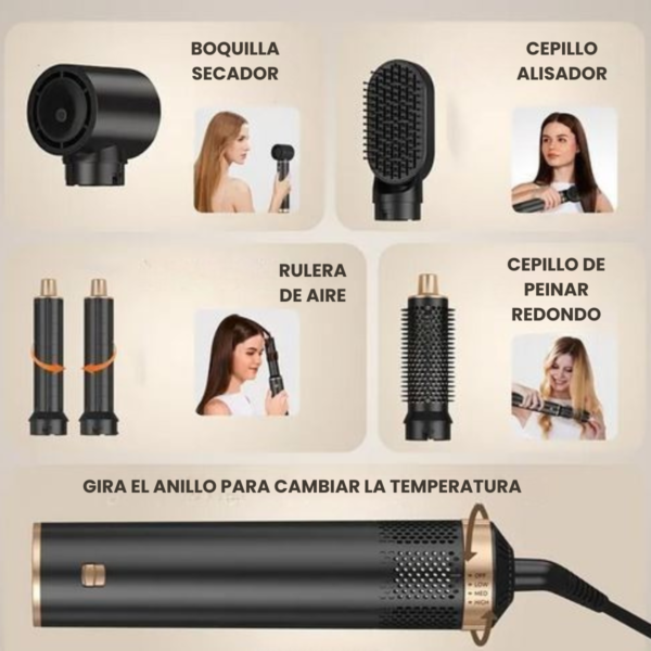 Secador Cepillo Buclera Aire Alisador de Pelo 5 en 1 - Imagen 5